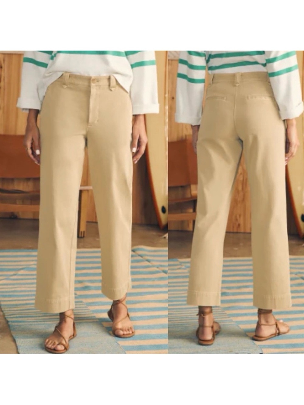 Faherty Coastline Stretch Chino Organic Cotton Pants Trousers Straight Leg Khaki